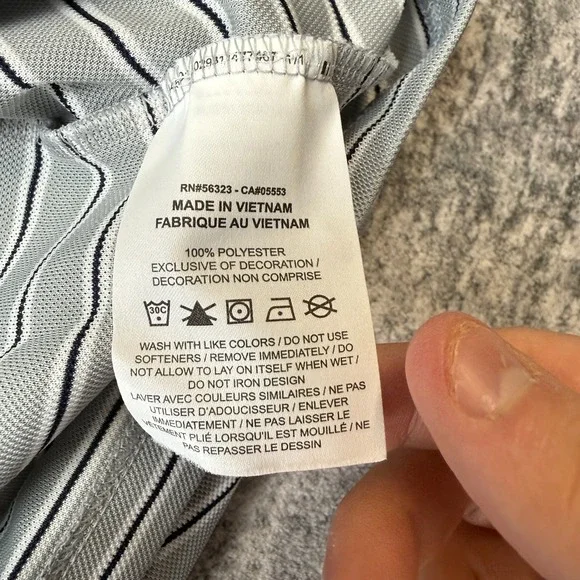 Nike Golf Polo Shirt Mens XL Gray Victory Striped Dir Fit Performance Travel - Picture 6 of 9